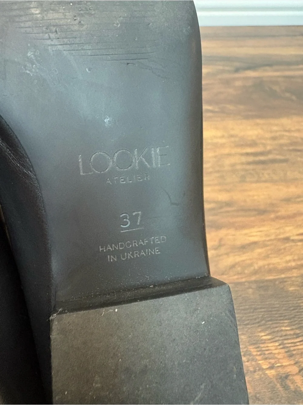 Lookie Atelier Mary Jane Flats Square Toe Black Leather Size 37